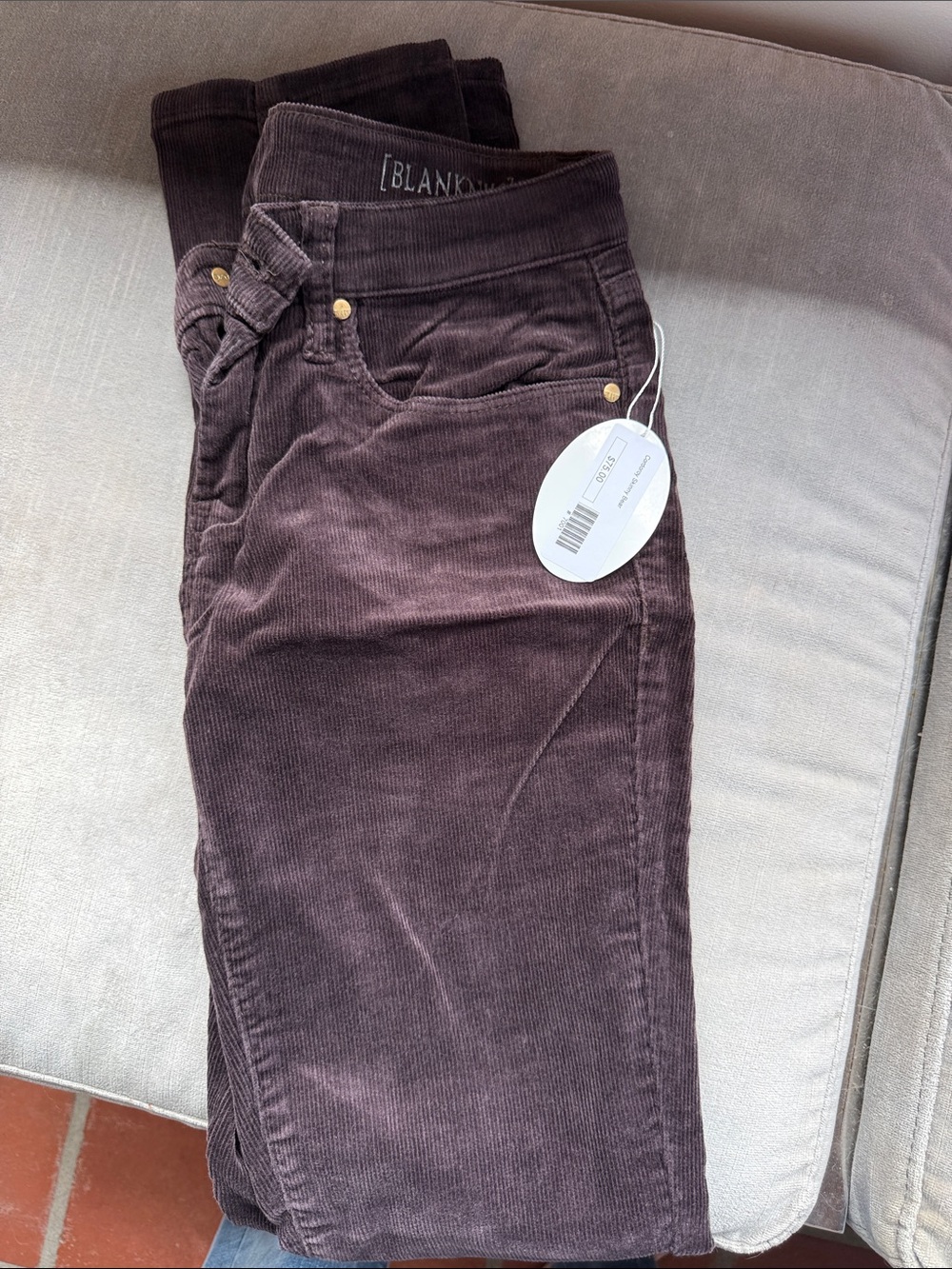 Blank NYC Women's Skinny Corduroy Pants in Dark Brown